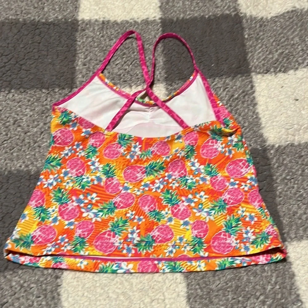 Speedo Size 16 Sporty Splice Pink Tropical Tankini Bikini